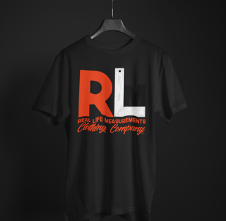 Real Life Measurements black t-shirt 