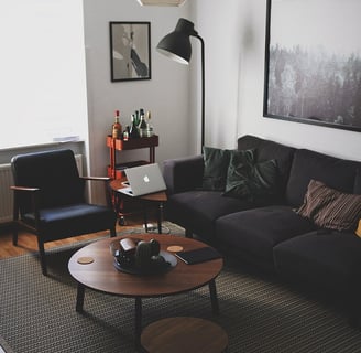 Bright living room in a hotel