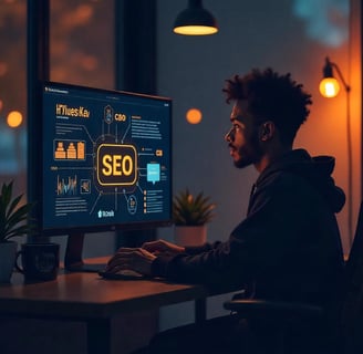 Trabajador realizando servicio SEO para posicionar web