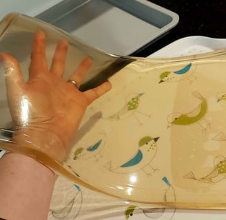 Photograph of a hand-made gel plate by Christine Gallagher