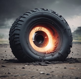 a burst tyre