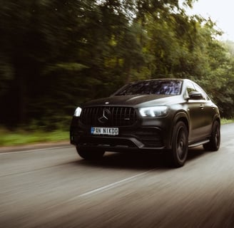Black suv on premium car tyres