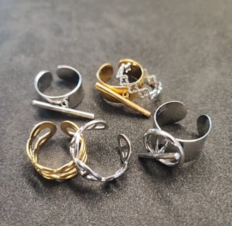 Nouvelle collection bague réglable en acier inoxydable