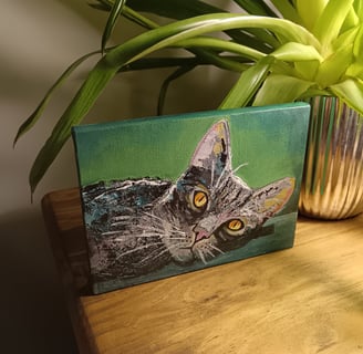 A painting of a cat, pet portrait