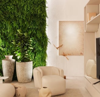 samambaias em jardim vertical