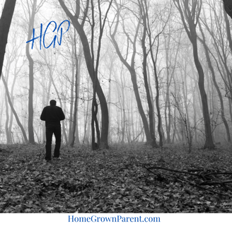 Man Alone In Woods