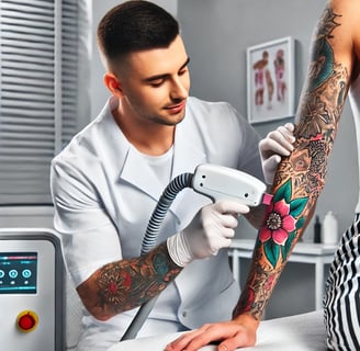 épilation laser et tatouage
