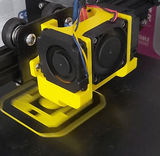 Modified 3D printer hard at work printing products