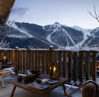 Image de la terrasse d'un des appartements de la résidence neuve d'Auron