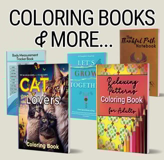 coloring books and more including body measurements tracker, couples journal and gratitude journal for men