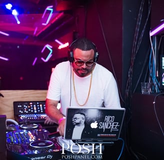 a dj spinning around in a nightclub, Rico Sanchez, the politician