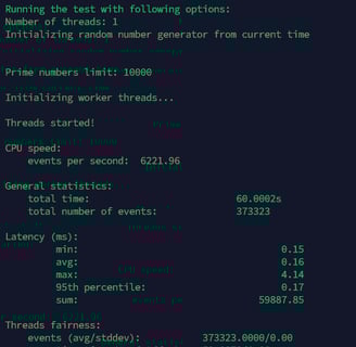 amd ryzen vps sysbench test output