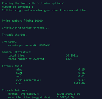 amd ryzen vps sysbench output