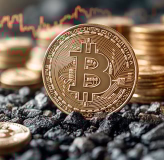 Bitcoin logo with a rising stock chart and the milestone of $90,000, representing
