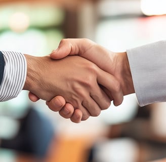a man and woman shaking hands