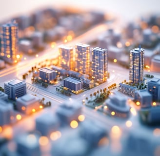 a cityscape of a city with buildings and buildings