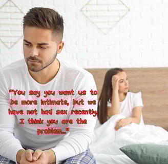 unhappy couple in bed because of no intimacy