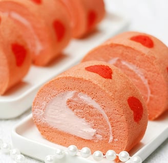 Heart meat floss roll cake