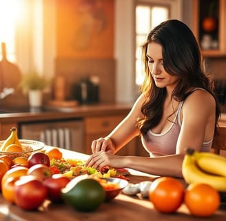 Woman Keto Meal Prepping with Fruit