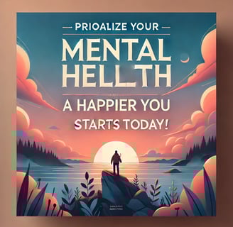 A visually engaging call-to-action image with the quote 'Prioritize Your Mental Health