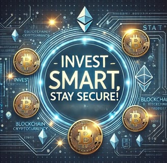 A visually engaging call-to-action image with the quote 'Invest Smart, Stay Secure!' set against a 