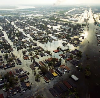 les ravages de Katrina à la Nouvelle-Orléans, une inondation gigantesque à la Nouvelle Orléans.