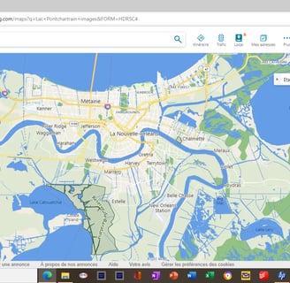 carte du Mississippi autour de la Nouvelle-Orléans