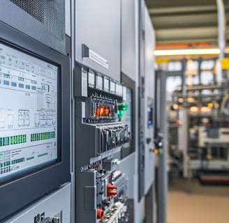 eine große Anzahl von elektronischen Geräten in einer Fabrik