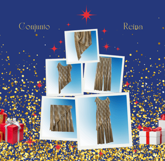 Christmas tree with gifts and the Queen party set