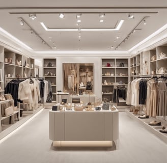 Clothing store with jacket and footwear display