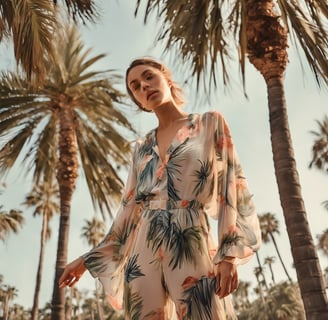 a woman walking on the beach