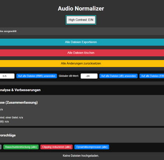 a website page with a list of audio and audio