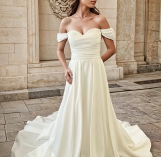 robe de mariée en satin minimaliste 