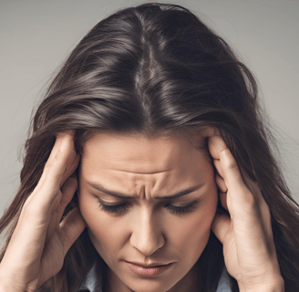 a woman with a concerned look on her face