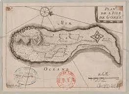 Plan archive de l'ile de Gorée, commerce des exclaves en Afrique