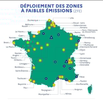 cartes ZFE (zones à faibles émissions)