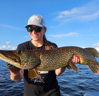 Swedish fishing triumph: personal best catch, a pike.