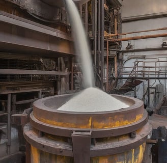 a large metal bucket with a large amount of cement