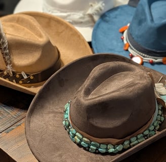 Brand-Mark Joy Creations Custom Cowboy Hats for the Bride and Groom