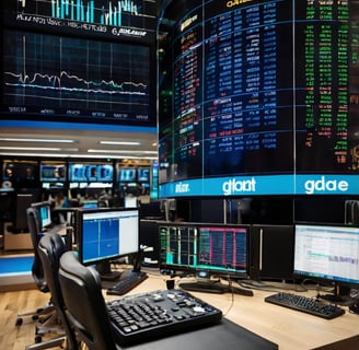 Estação de trader na CME, Bolsa de Valores.