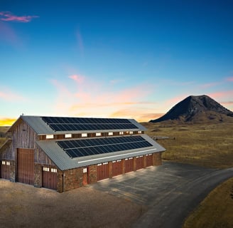 View of Barn at Night with view of Bear Butte National Monument Sturgis South Dakota Black Hills