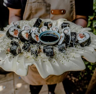 Sushi gourmet para eventos en Málaga. Originalidad, frescura y presentación impecable con La Santa