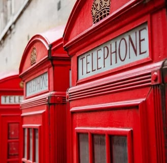 Row of English telephone booths