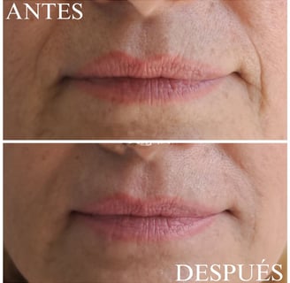 Relleno ácido hialurónico pliegues nasogenianos antes y después