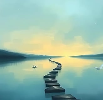 A long path leading to a body of water