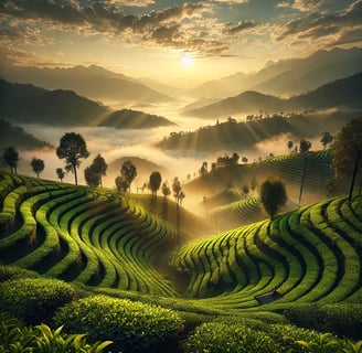 a beautiful view of a teal - lined tea - lined tea - lined tea