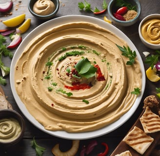 a bowl of hummus