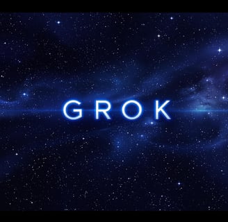 Schrift von "GROK" im Universum