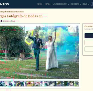 Angel fábregas fotógrafo de Bodas en Barcelona en el portal de bodas de PortalEventos.es