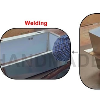 Otra forma de soldadura para fregadero de acero inoxidable hecho a mano